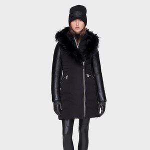 Rudsak Misa Black Womens Puffer Leather Jacket